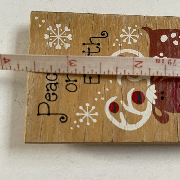 Peace On Earth Fridge Magnet Moose Snow Flakes Wooden Decor Susan Clark 1988 - Picture 5 of 7